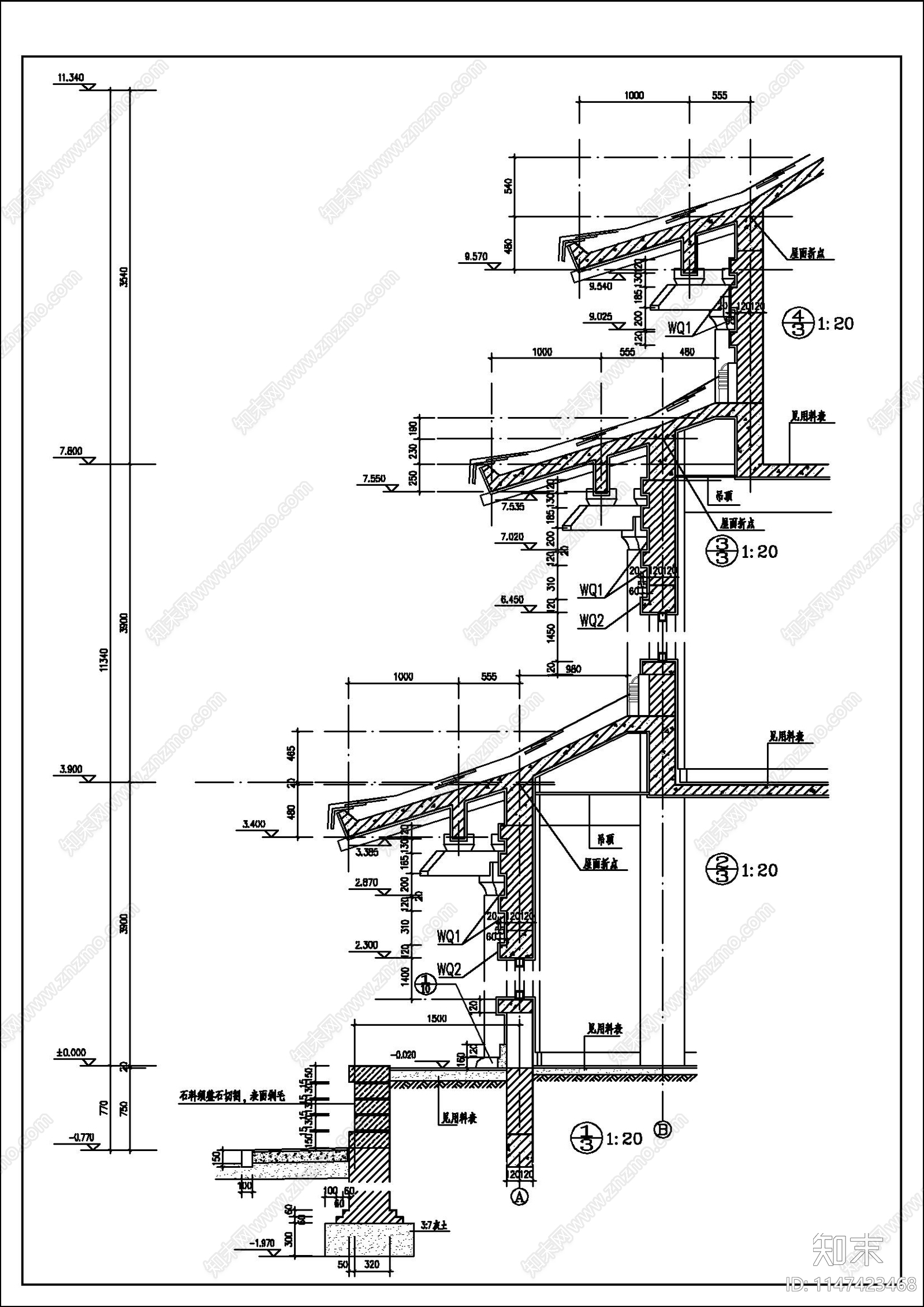 古建仿唐紫云阁cad施工图下载【ID:1147423468】