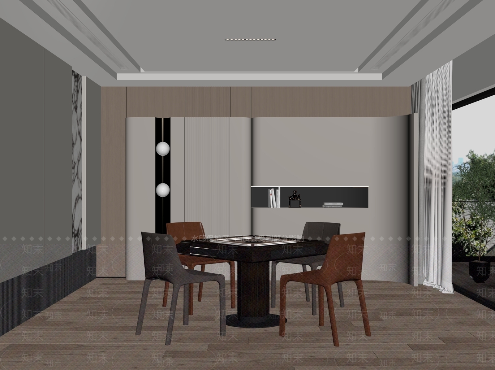 现代棋牌室SU模型下载【ID:1147423807】