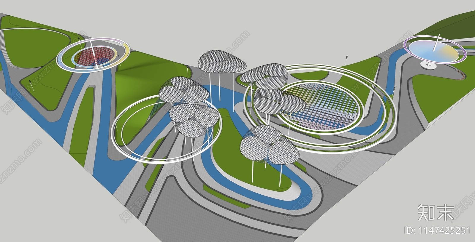现代口袋公园SU模型下载【ID:1147425251】