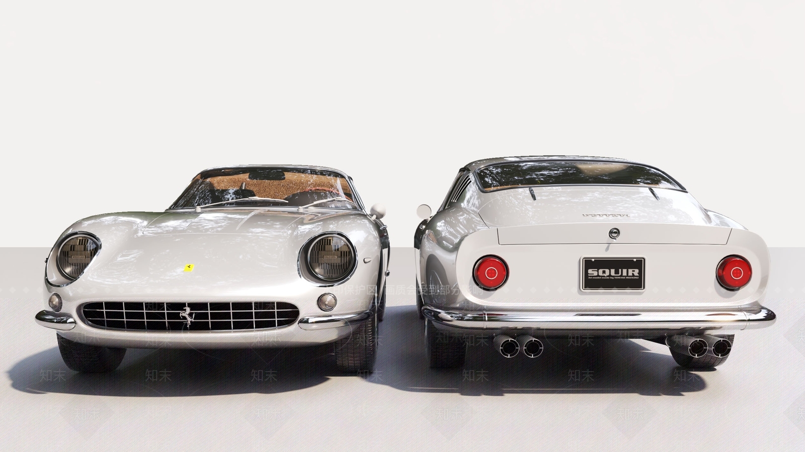 现代白色汽车3D模型下载【ID:1147428800】