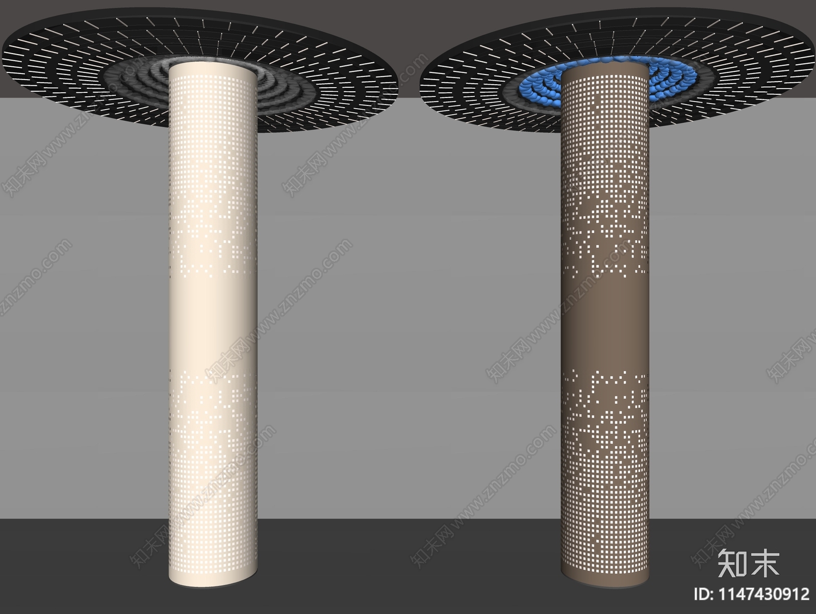 现代灯光柱子SU模型下载【ID:1147430912】