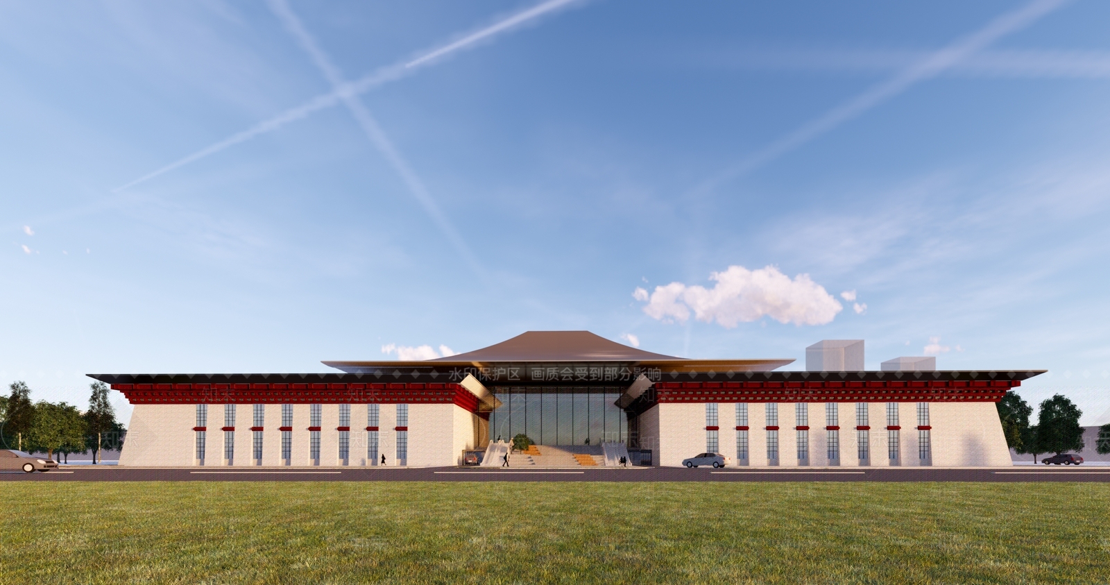 藏式风格汽车商业城SU模型下载【ID:1147435552】