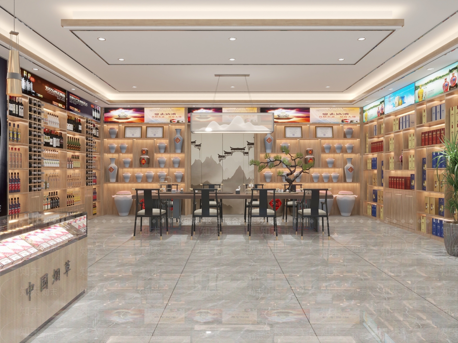 新中式烟酒店下载3D模型下载【ID:1147438590】