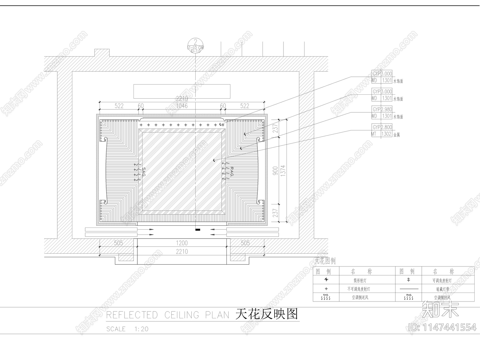 电梯轿厢大样图cad施工图下载【ID:1147441554】