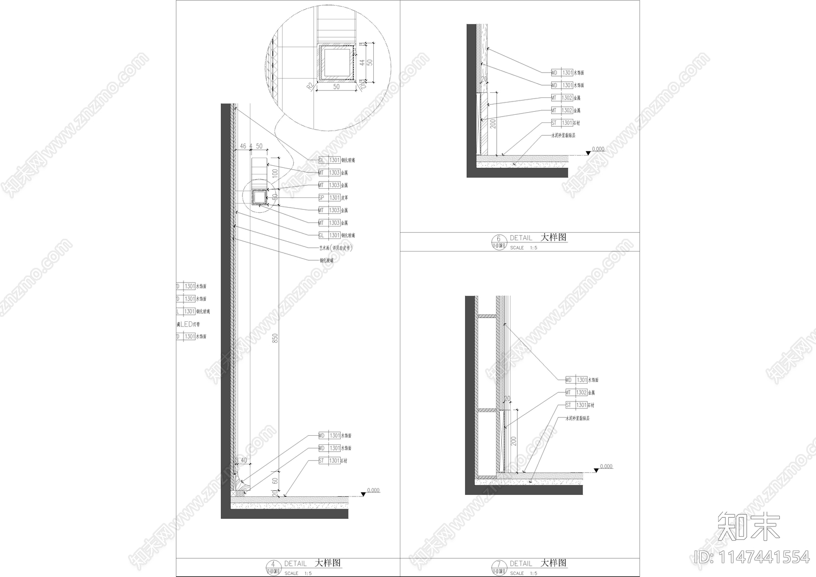 电梯轿厢大样图cad施工图下载【ID:1147441554】