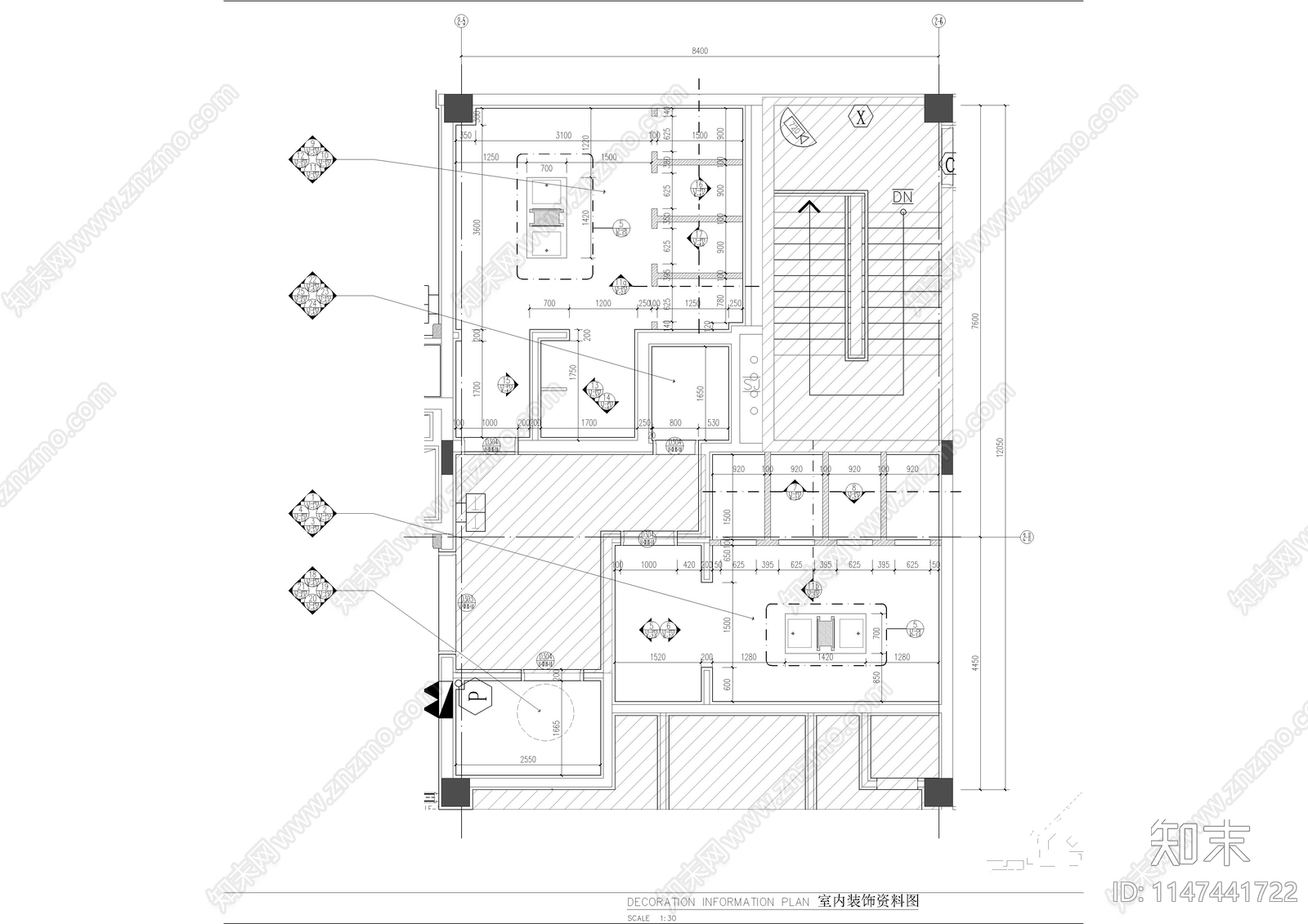 公共卫生间施工图cad施工图下载【ID:1147441722】