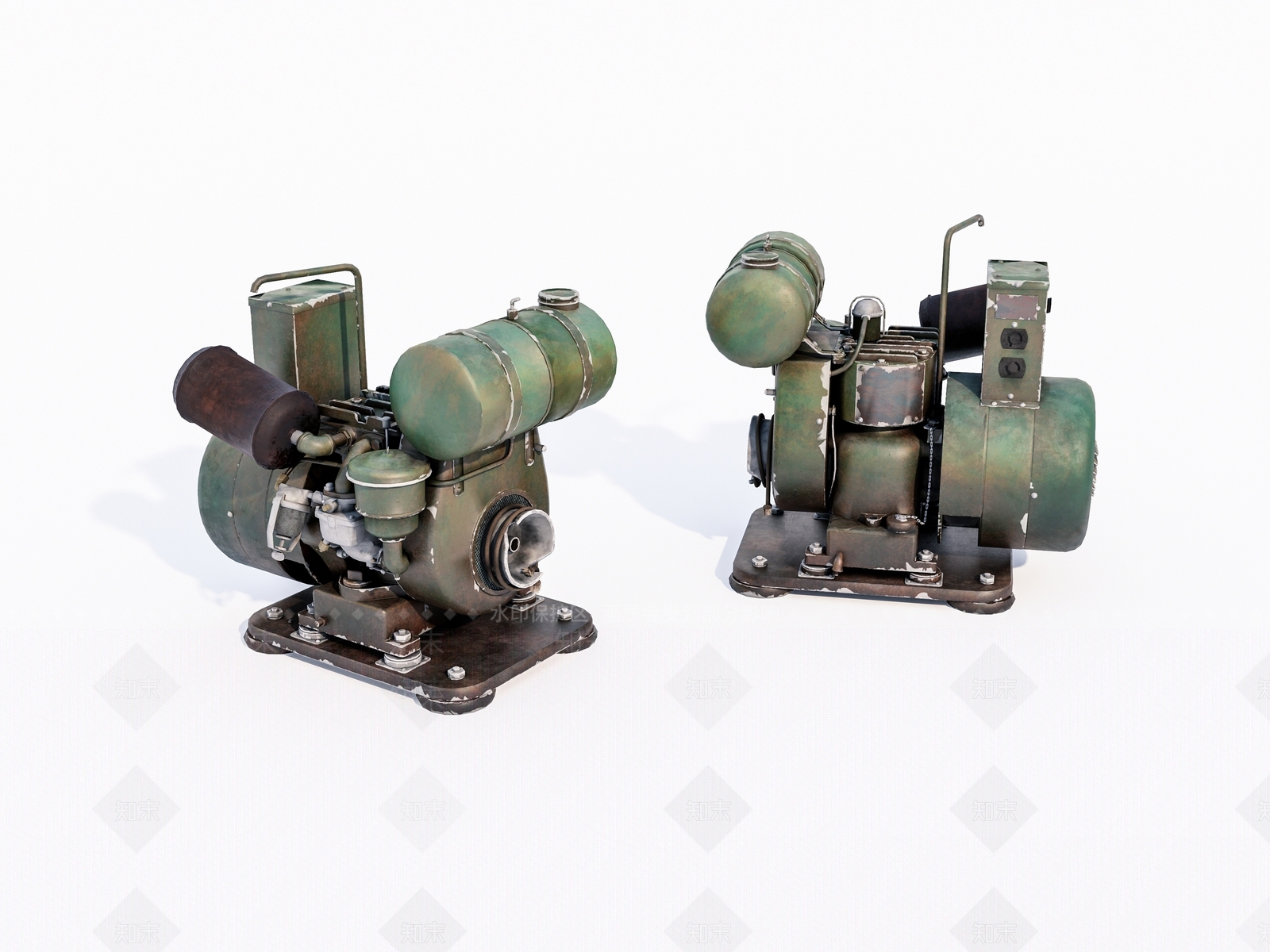 老旧工业发电机3D模型下载【ID:1147446421】