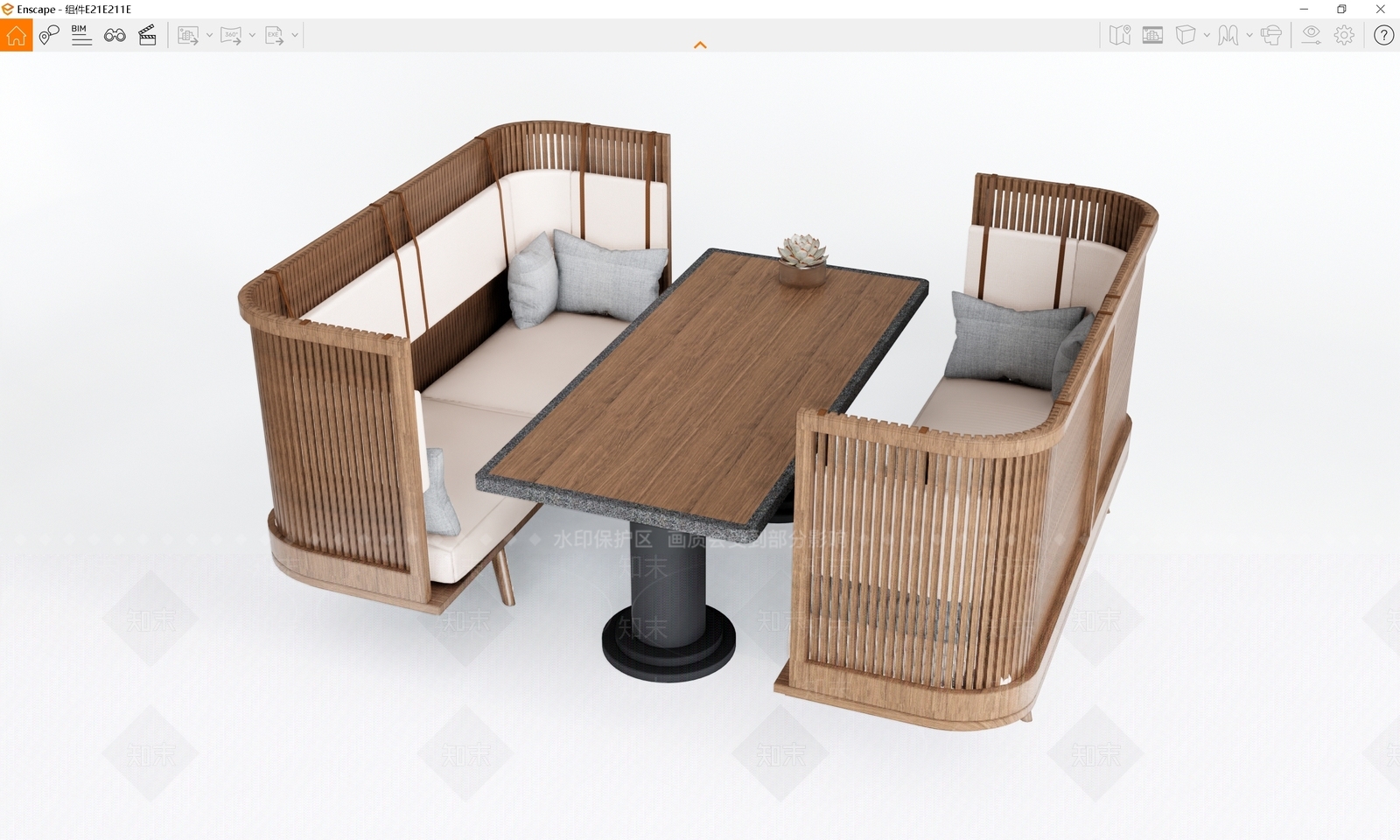 卡座沙发SU模型下载【ID:1147447495】_知末su模型网