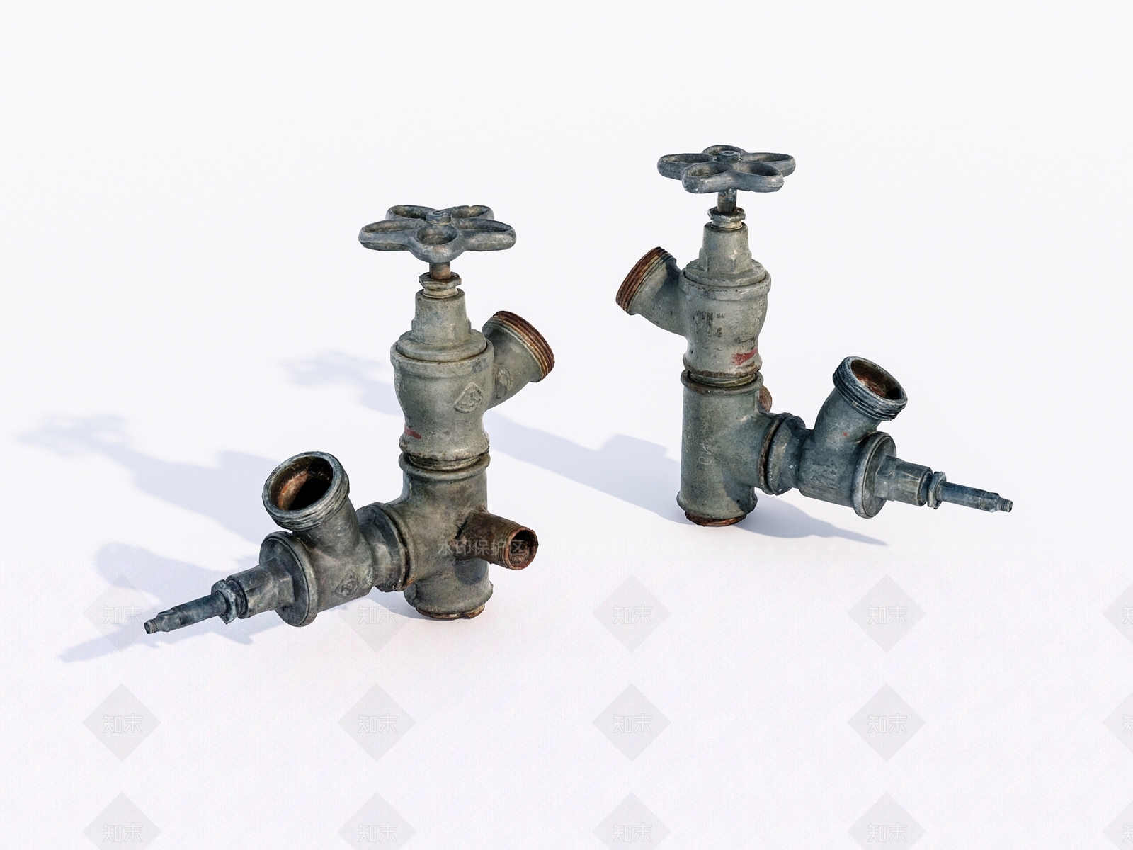 老旧金属水管开关3D模型下载【ID:1147448742】