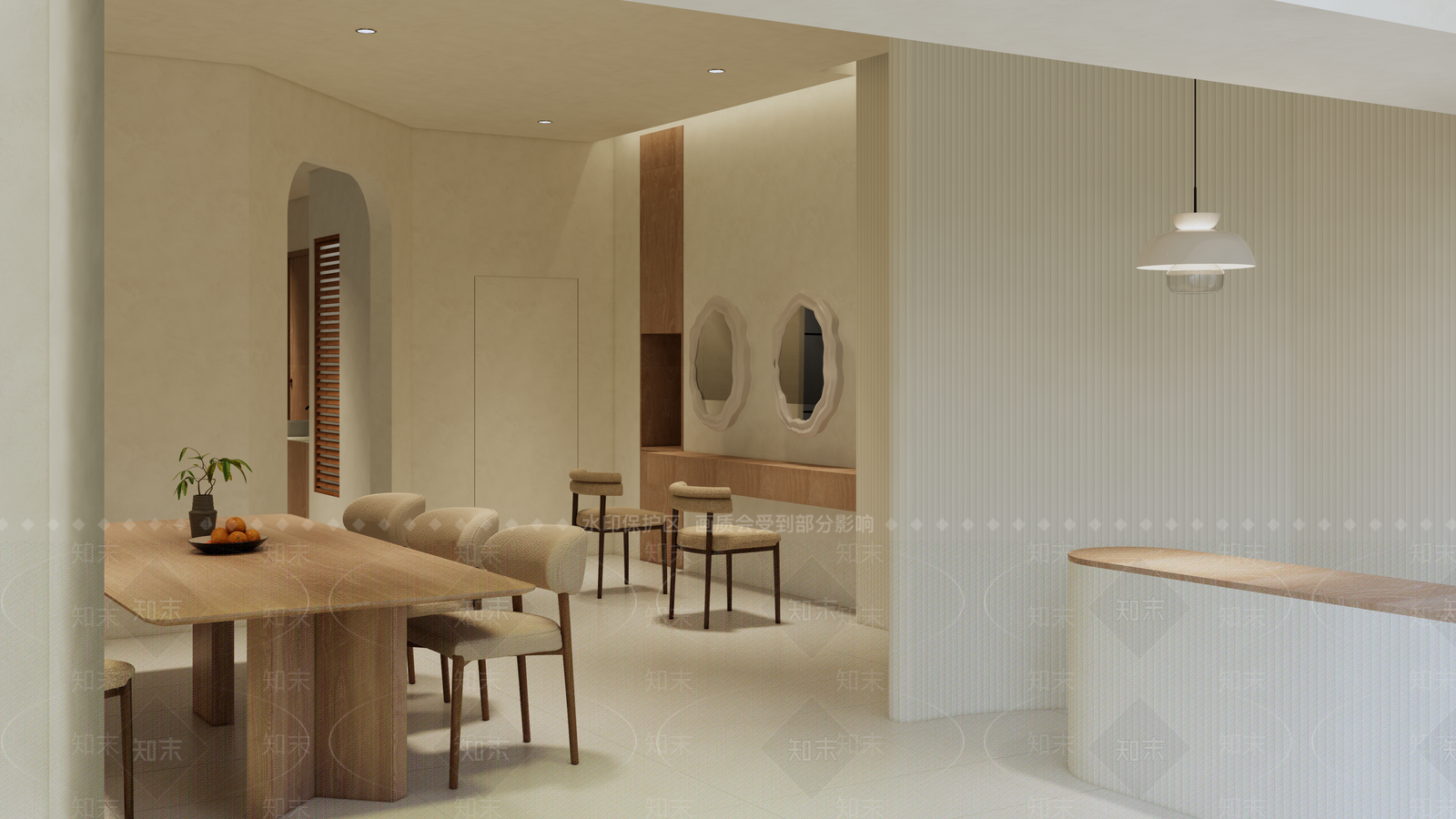 奶油风美容店SU模型下载【ID:1147516398】