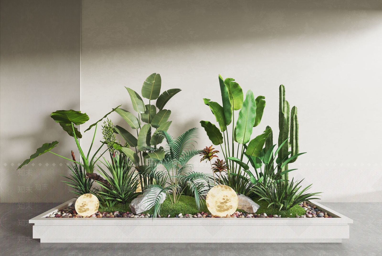 现代植物景观小品3D模型下载【ID:1147451532】