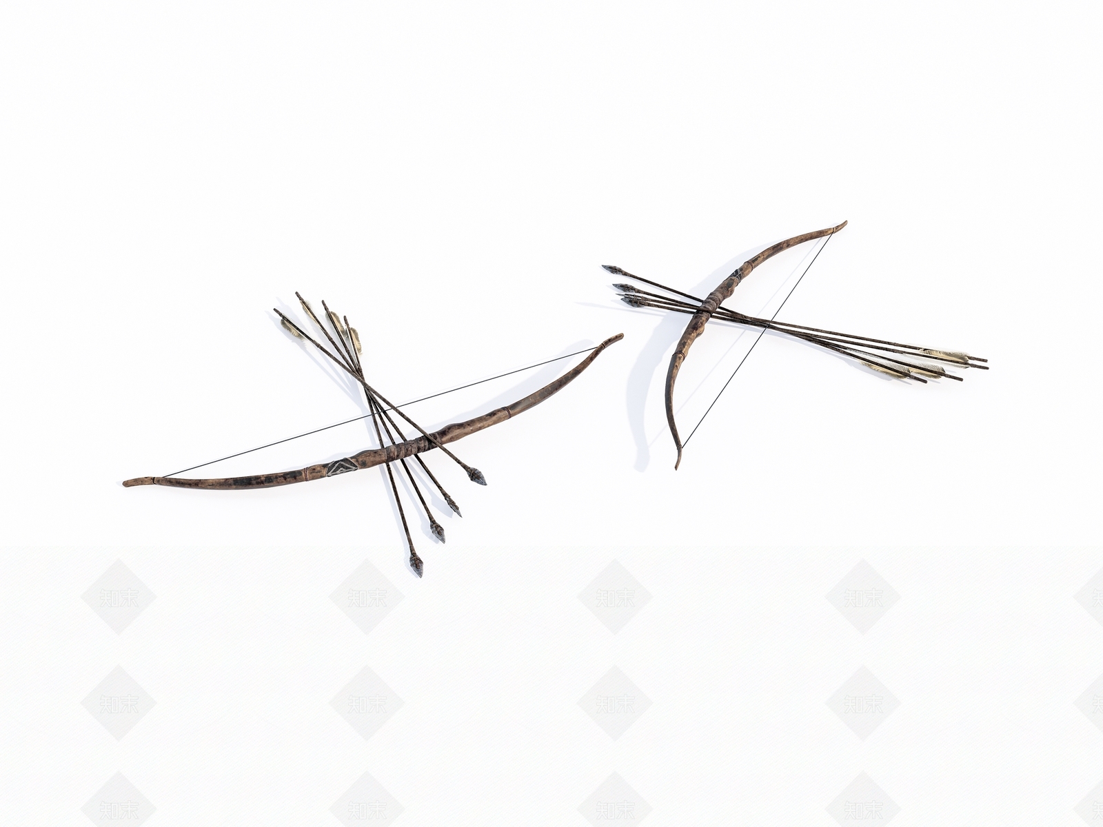 老旧弓箭3D模型下载【ID:1147453196】