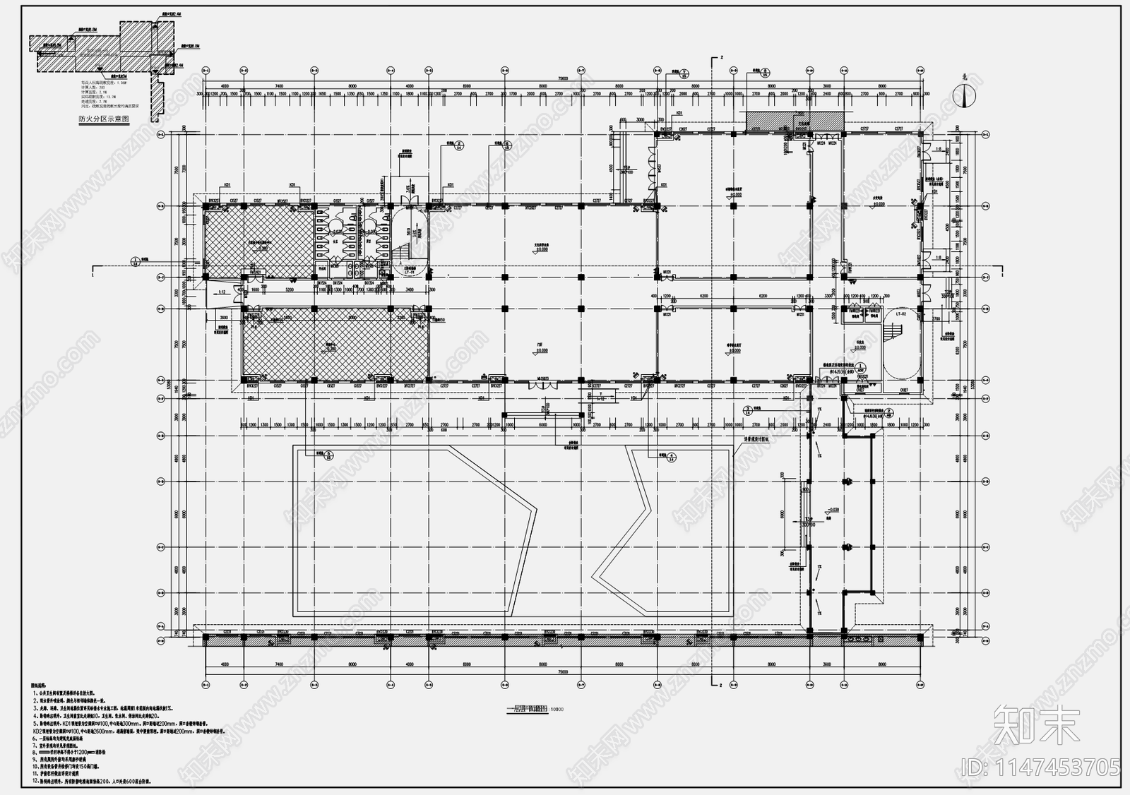 现代中学信息科技楼综合教学楼天正建筑cad施工图下载【ID:1147453705】