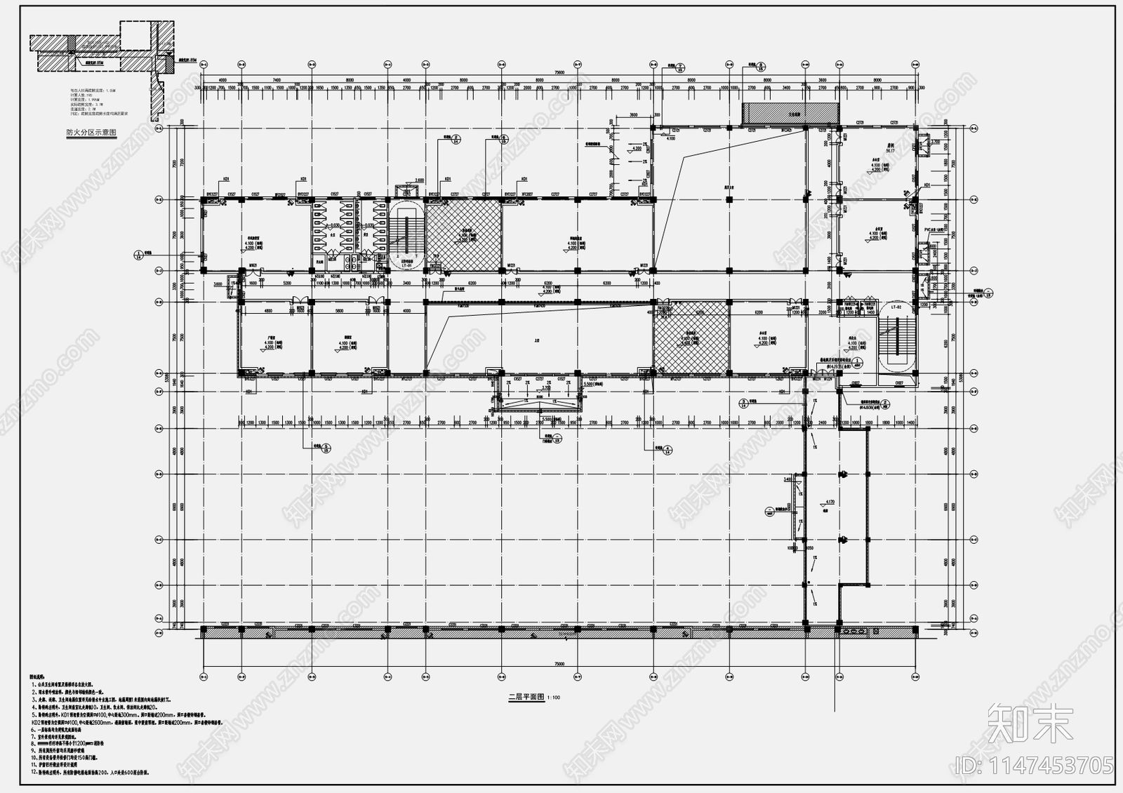 现代中学信息科技楼综合教学楼天正建筑cad施工图下载【ID:1147453705】