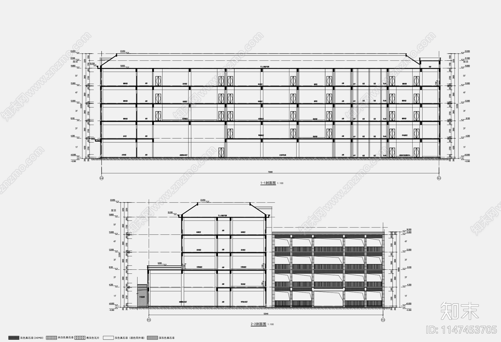 现代中学信息科技楼综合教学楼天正建筑cad施工图下载【ID:1147453705】