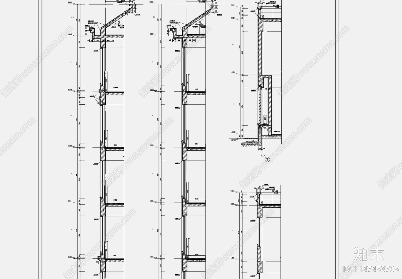 现代中学信息科技楼综合教学楼天正建筑cad施工图下载【ID:1147453705】