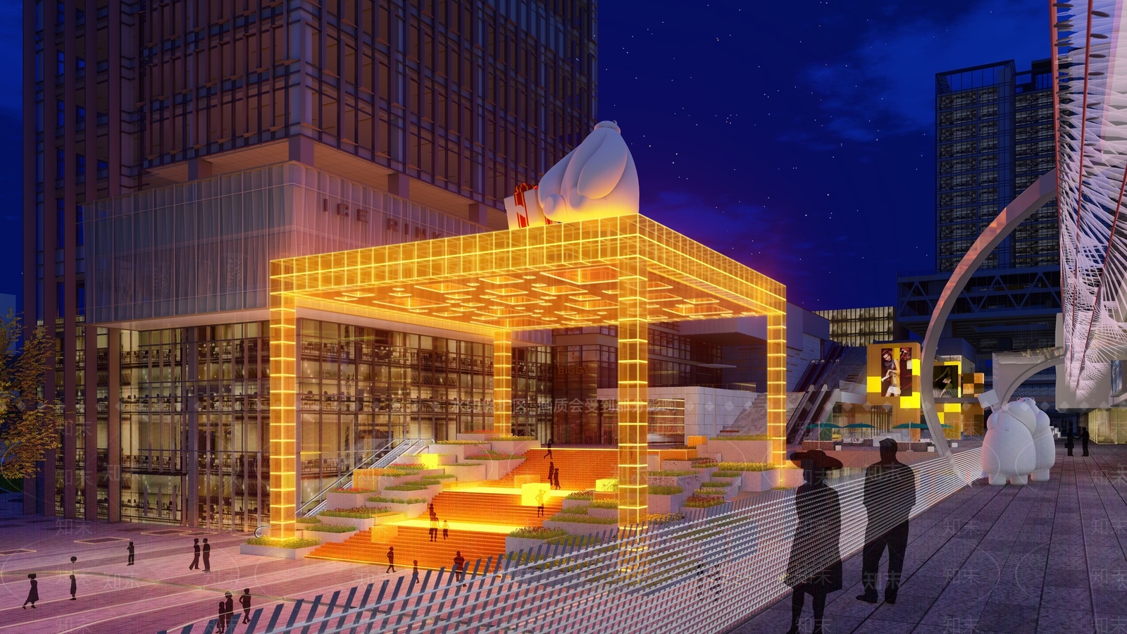 现代商业景观SU模型下载【ID:1147456584】