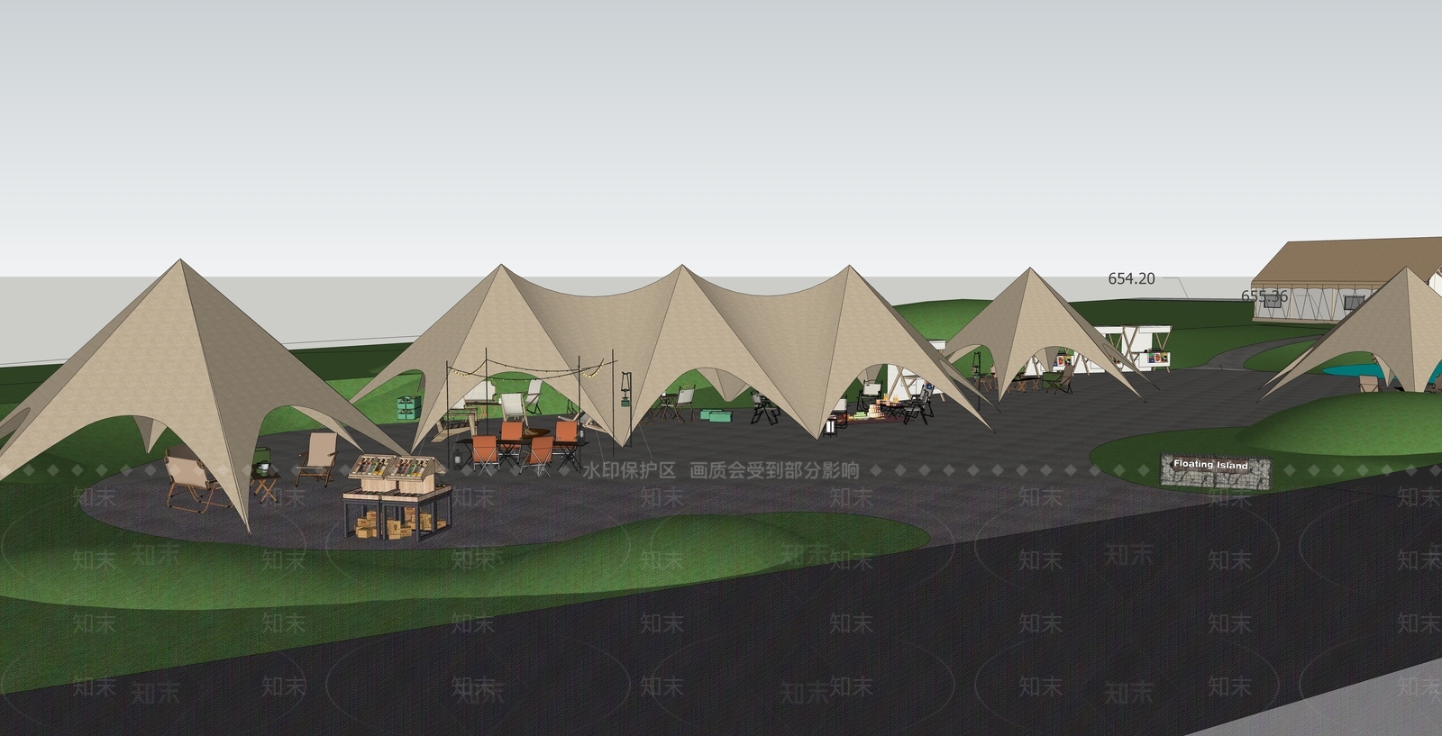 现代露营基地SU模型下载【ID:1147456771】