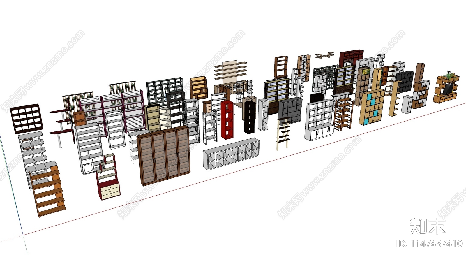 现代家装柜子橱柜书柜鞋柜衣柜电视柜素材SU模型下载【ID:1147457410】