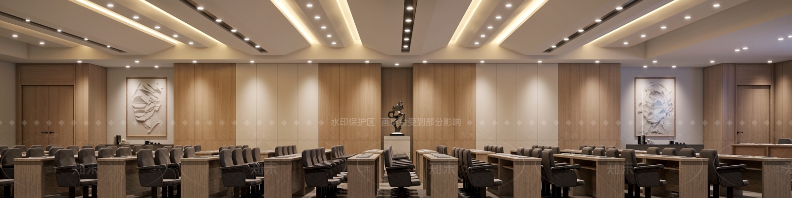 现代多功能会议室3D模型下载【ID:1147459455】