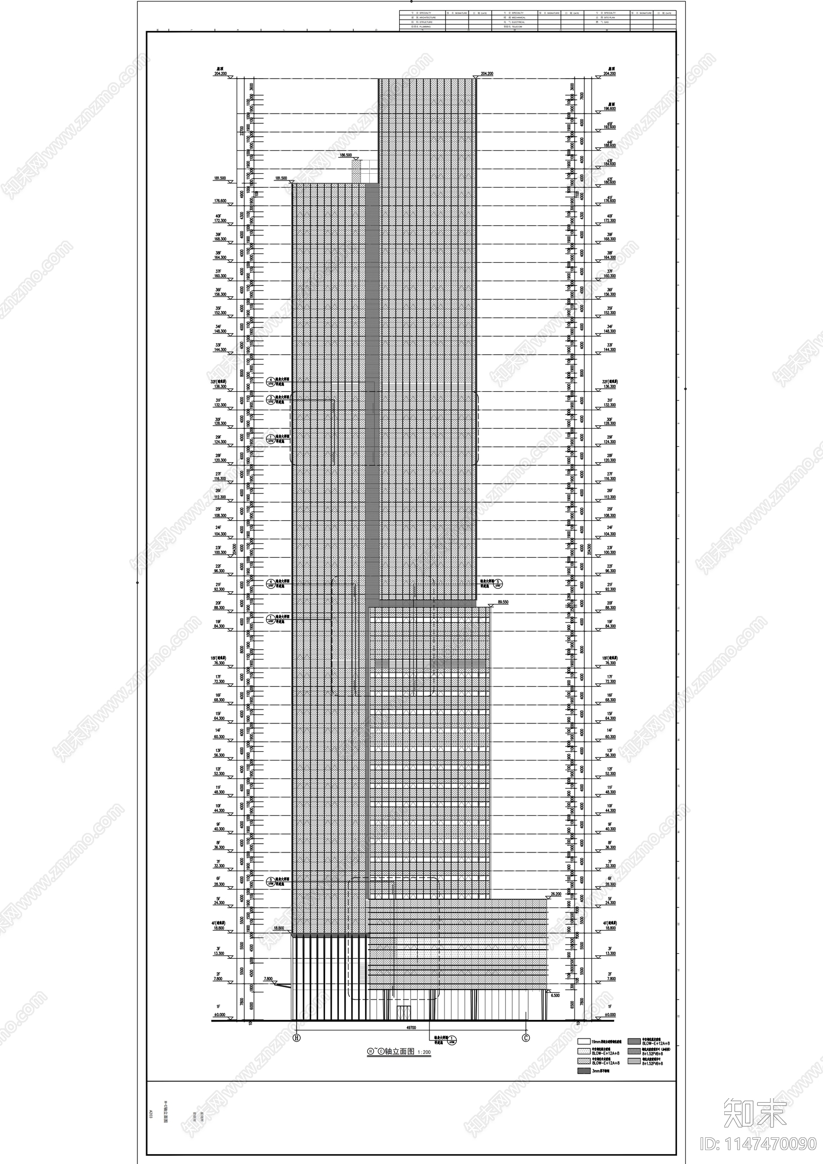 财富汇办公楼建筑cad施工图下载【ID:1147470090】