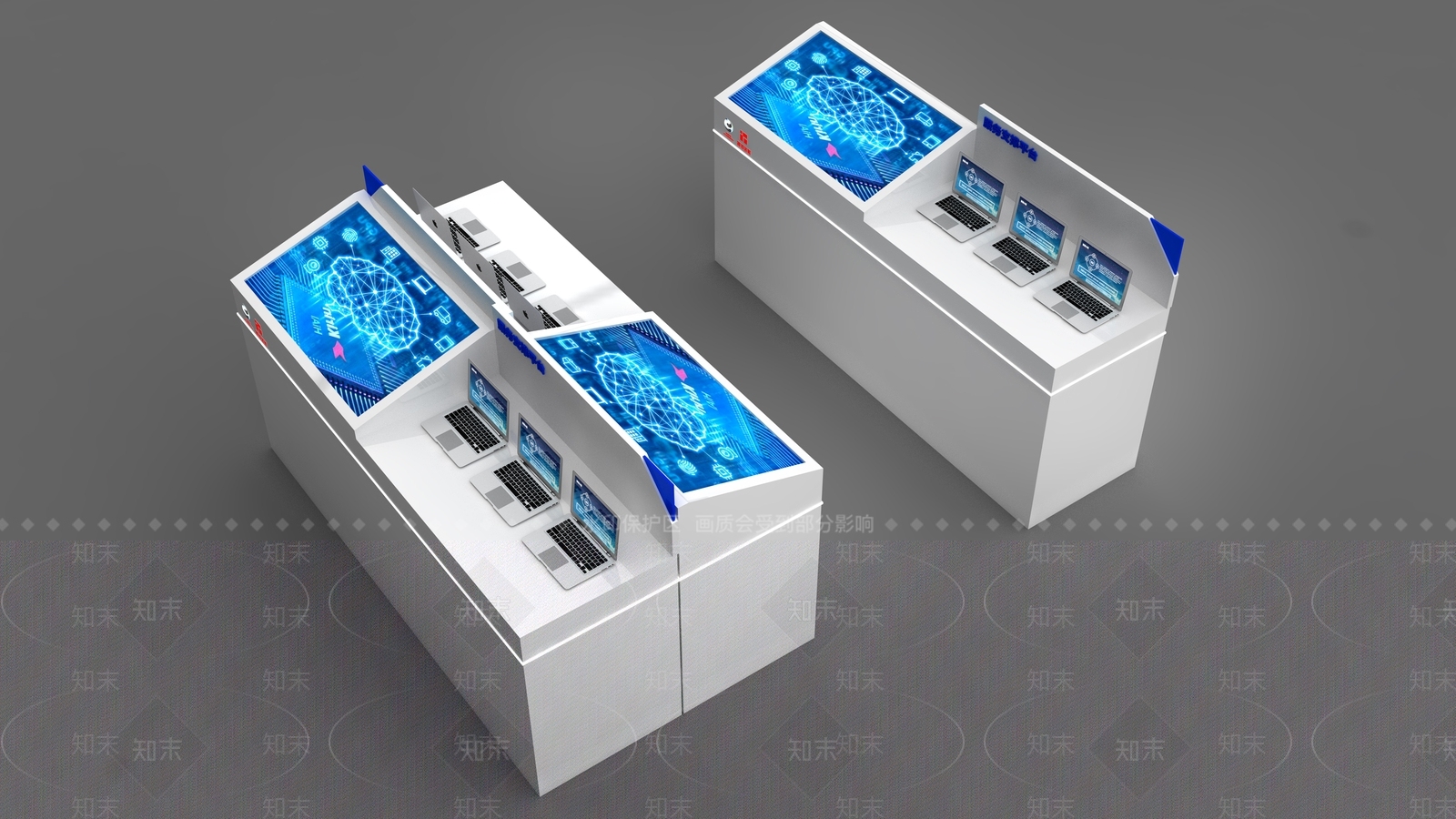 现代科技陈列柜SU模型下载【ID:1147470013】