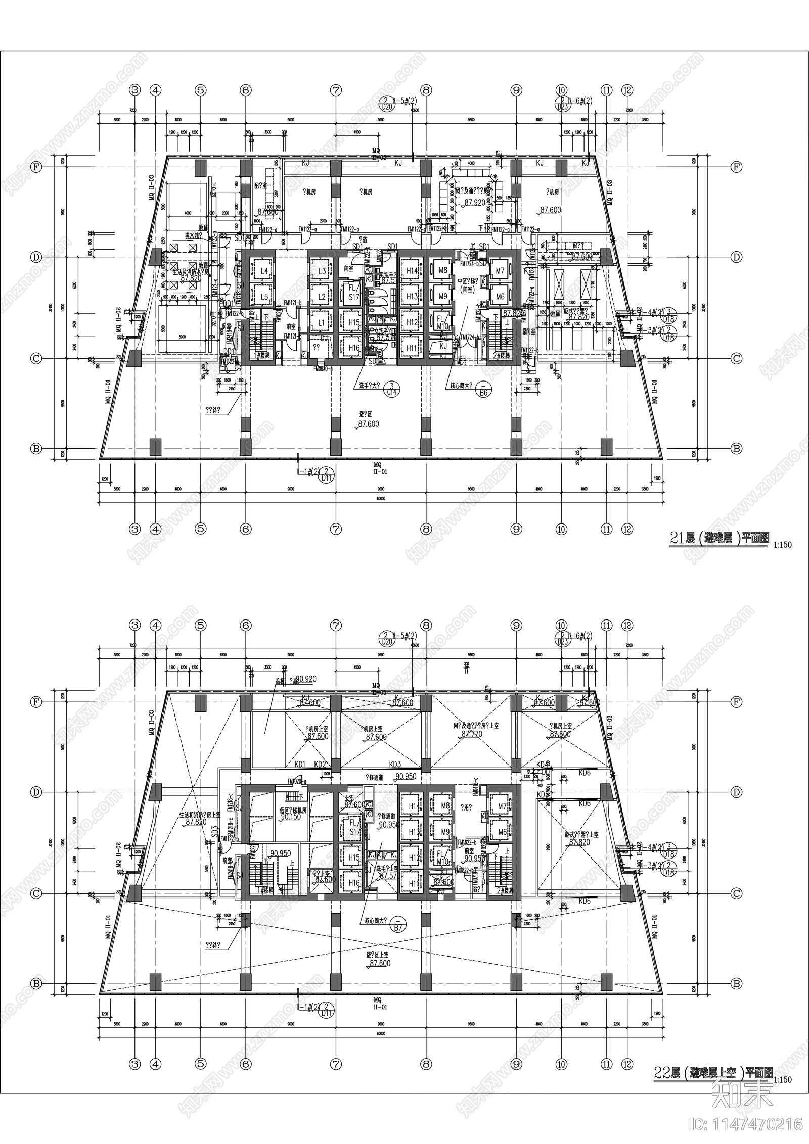 新世界中心建筑cad施工图下载【ID:1147470216】