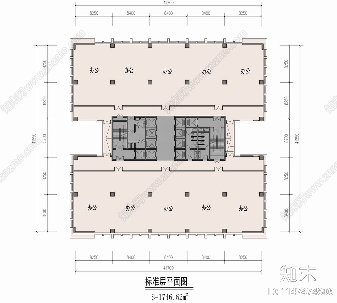 100米高层办公酒店大楼建筑总平图施工图下载【ID:1147474806】