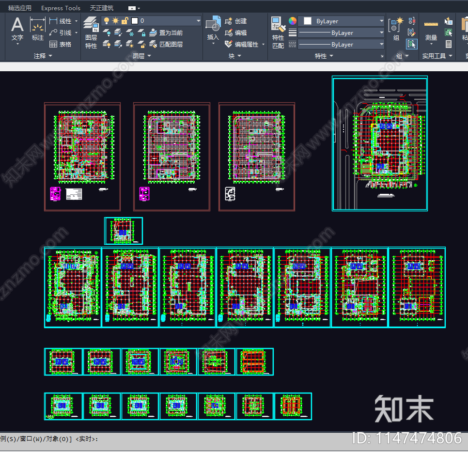 100米高层办公酒店大楼建筑总平图施工图下载【ID:1147474806】