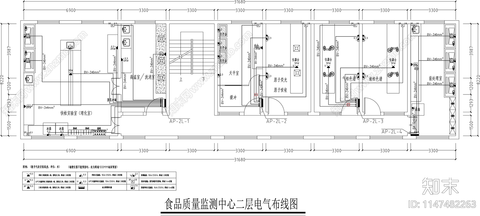 食品检测实验室室内cad施工图下载【ID:1147482263】