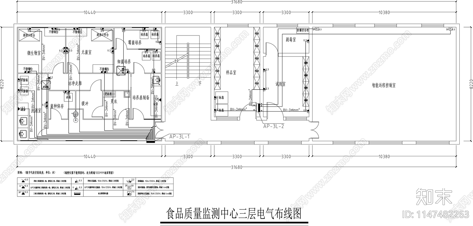 食品检测实验室室内cad施工图下载【ID:1147482263】