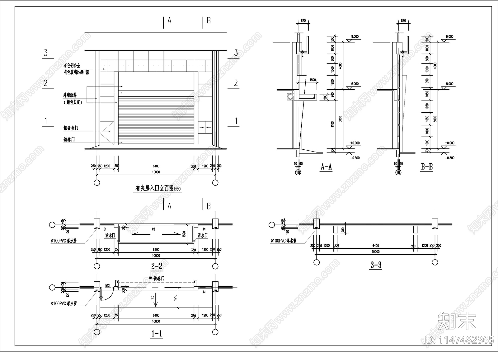 马达生产车间厂房建筑cad施工图下载【ID:1147482365】