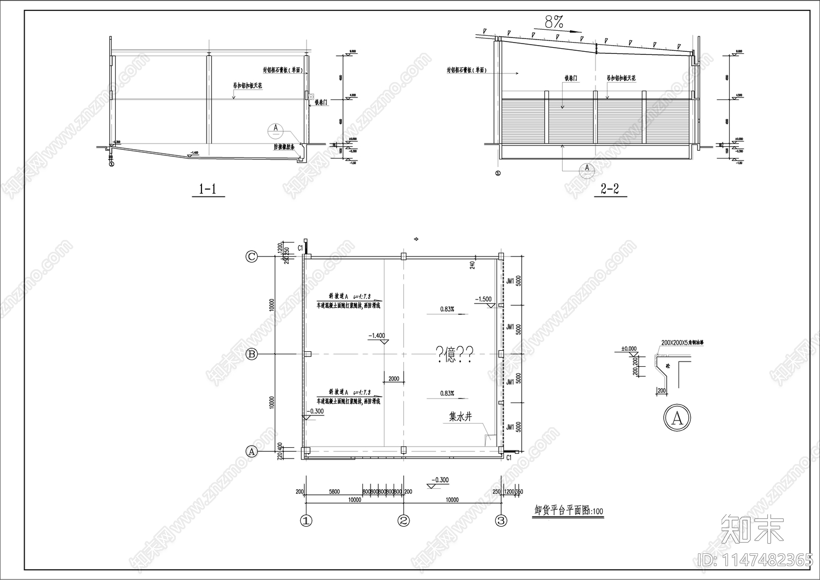 马达生产车间厂房建筑cad施工图下载【ID:1147482365】