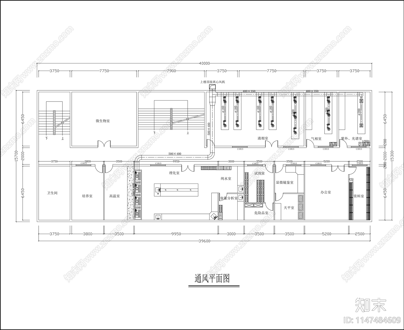 药品检测分析实验室室内cad施工图下载【ID:1147484609】
