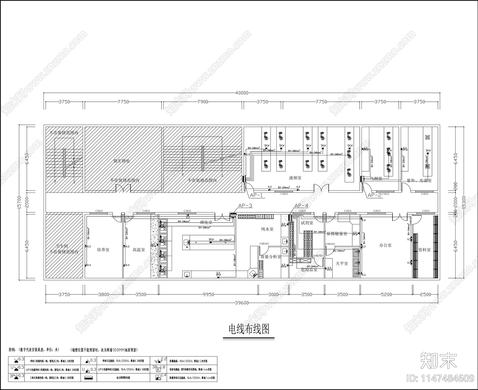 药品检测分析实验室室内cad施工图下载【ID:1147484609】
