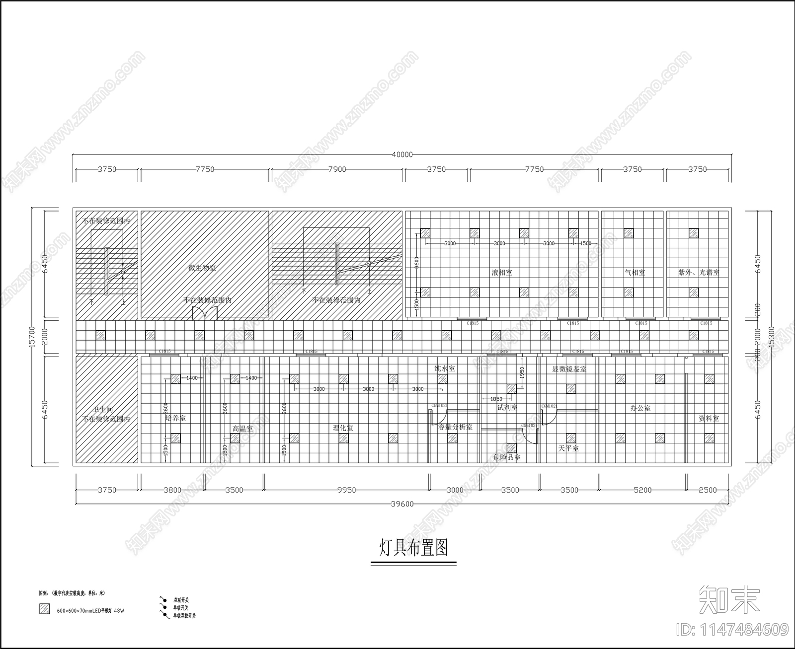 药品检测分析实验室室内施工图下载【ID:1147484609】