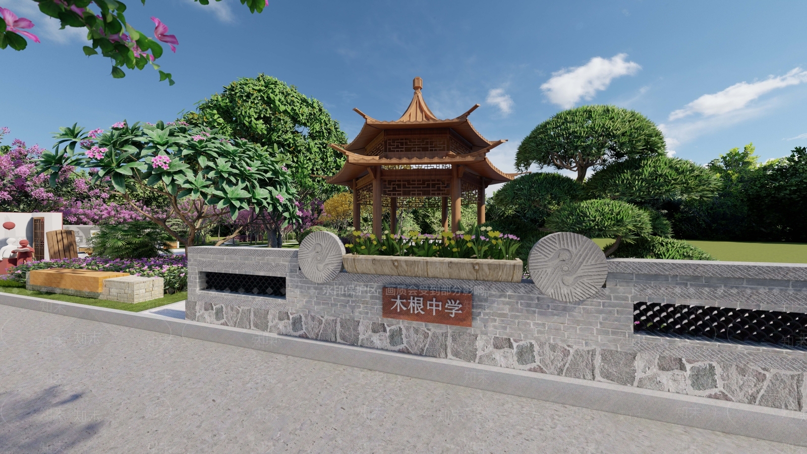 校园景观SU模型下载【ID:1147520788】