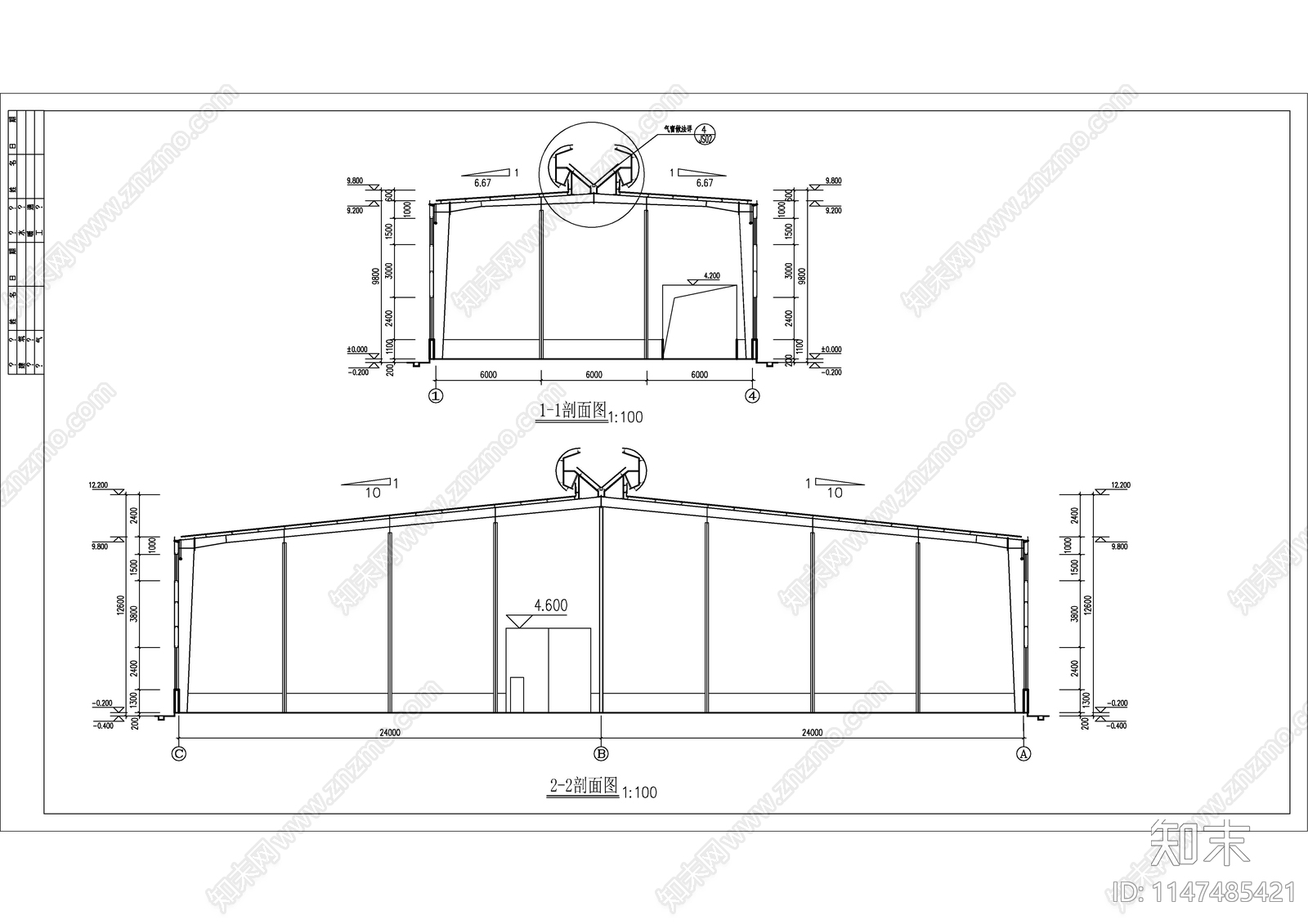刨花板车间建筑cad施工图下载【ID:1147485421】