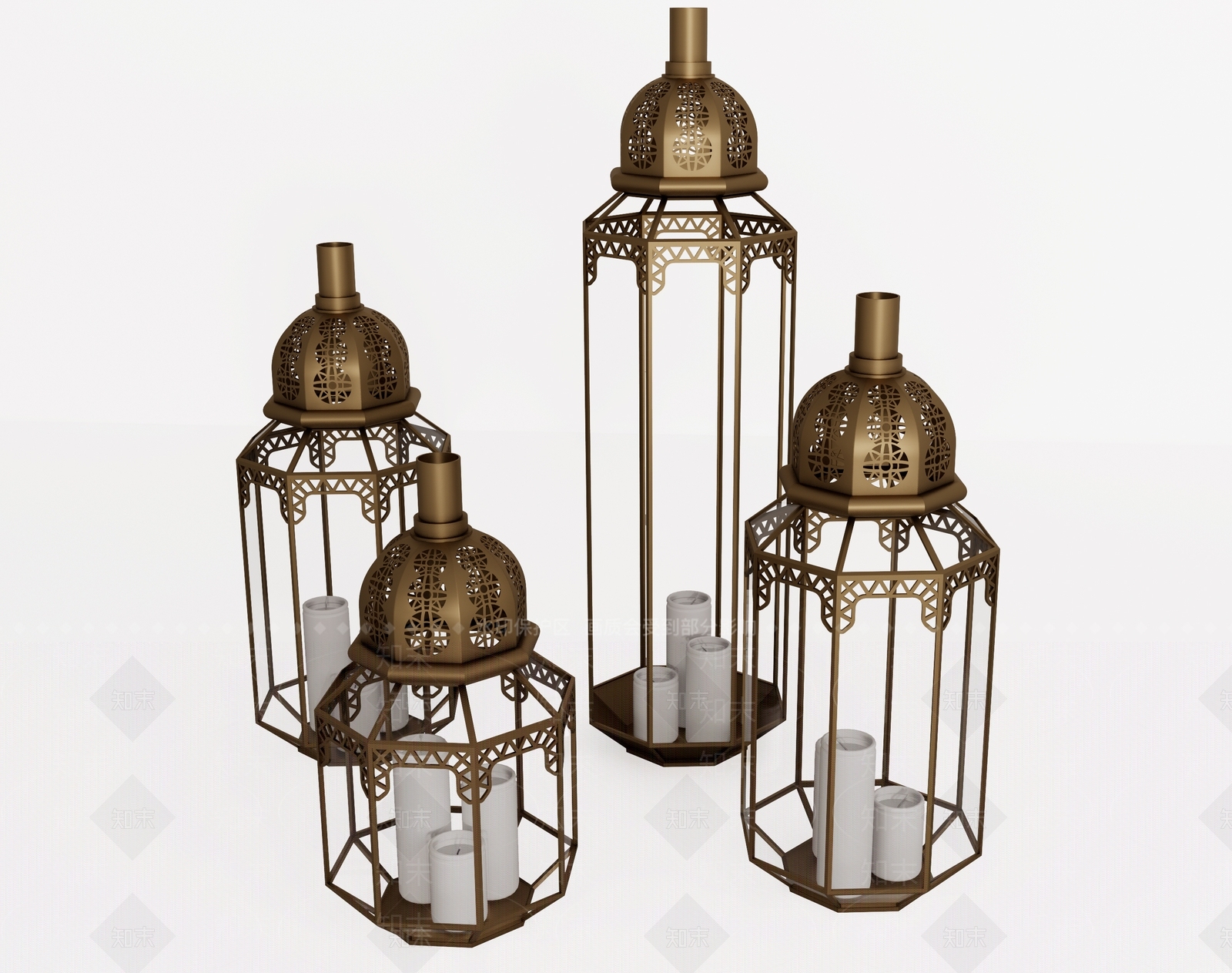 欧式古典落地灯SU模型下载【ID:1147486245】