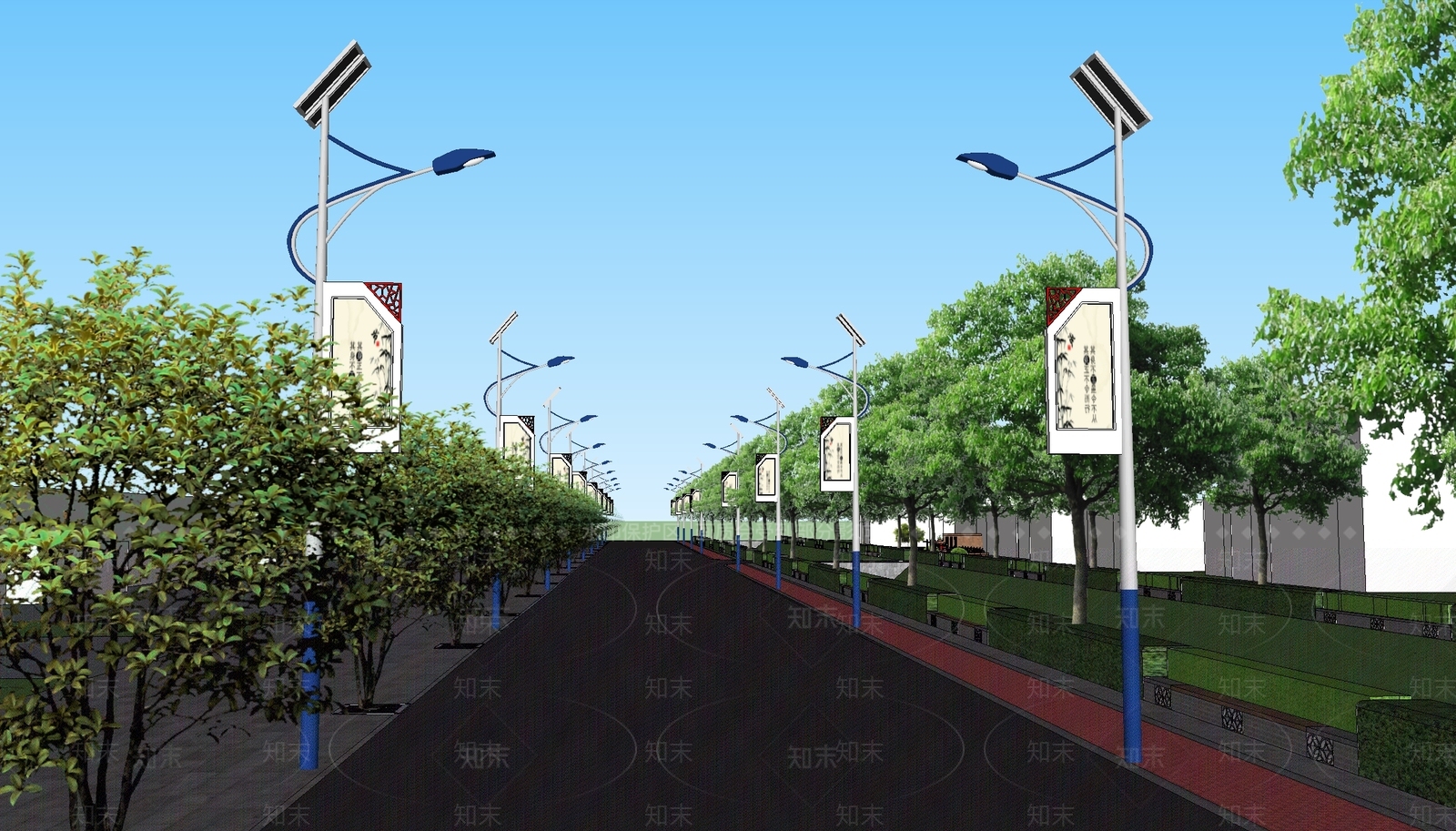 乡村振兴道路节点景观SU模型下载【ID:1147487717】