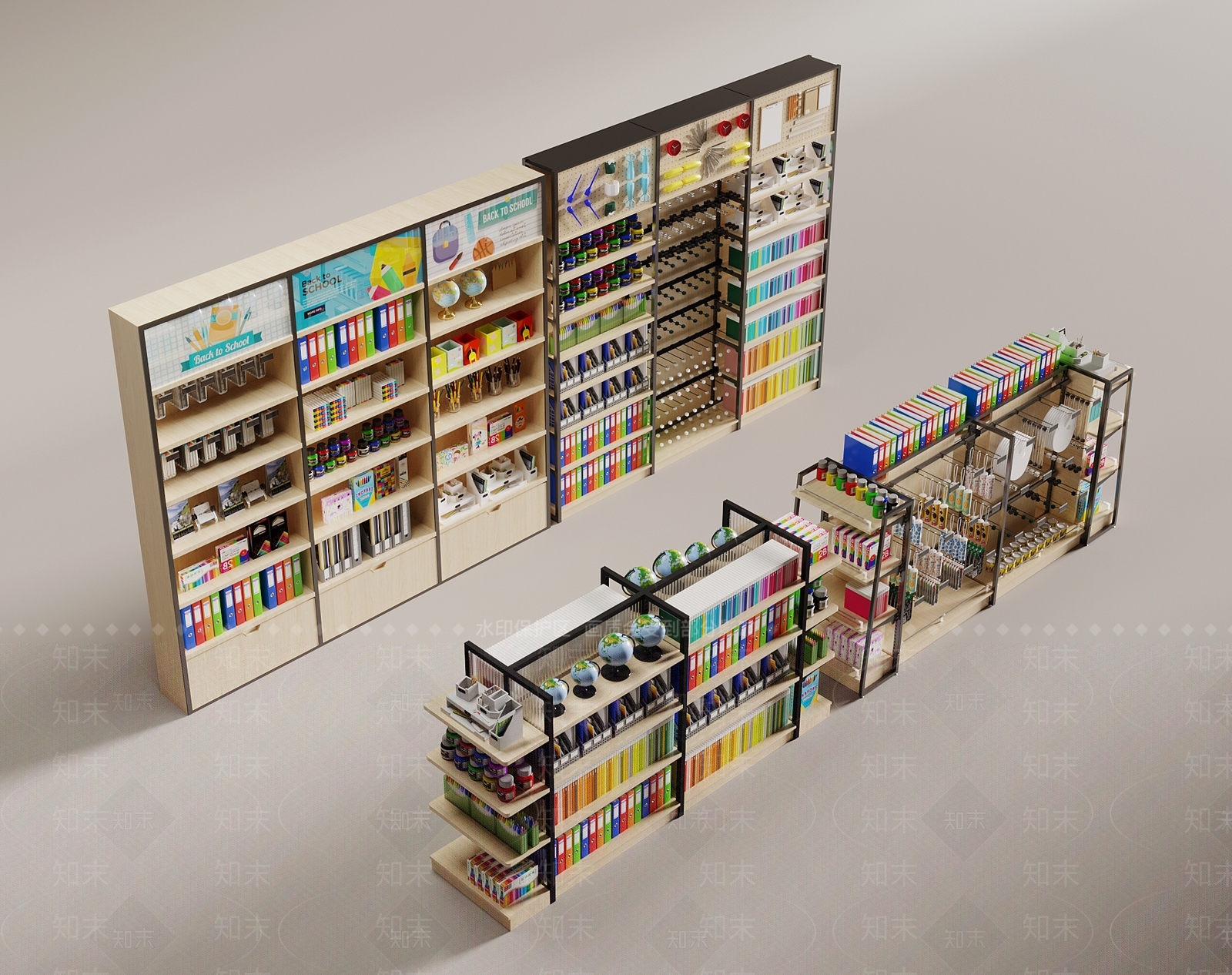 现代文具店展柜SU模型下载【ID:1147492144】