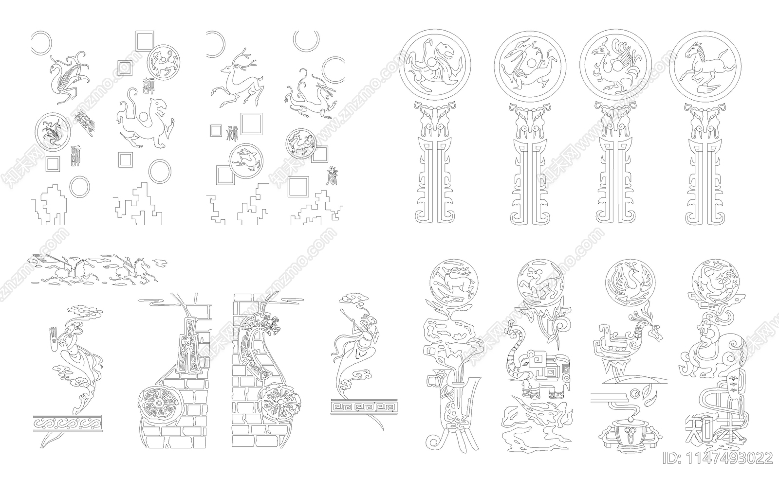 龙凤图案施工图下载【ID:1147493022】