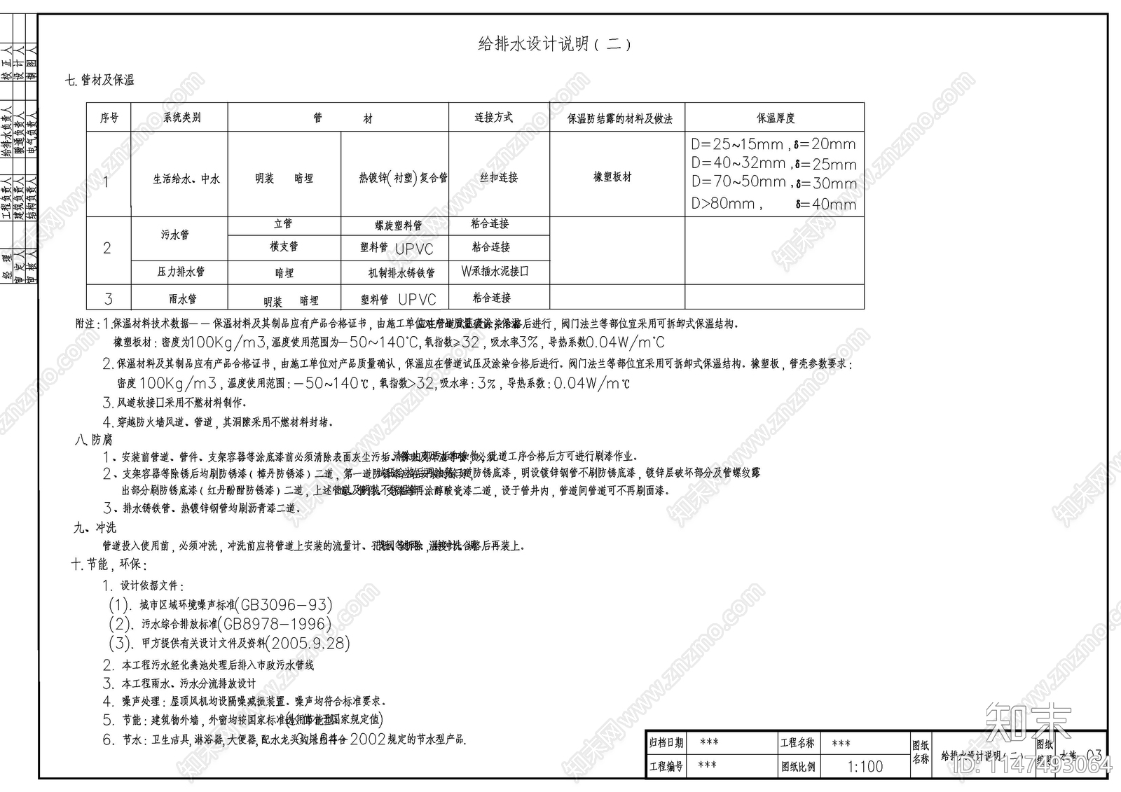 某办公大楼给排水消防水cad施工图下载【ID:1147493064】