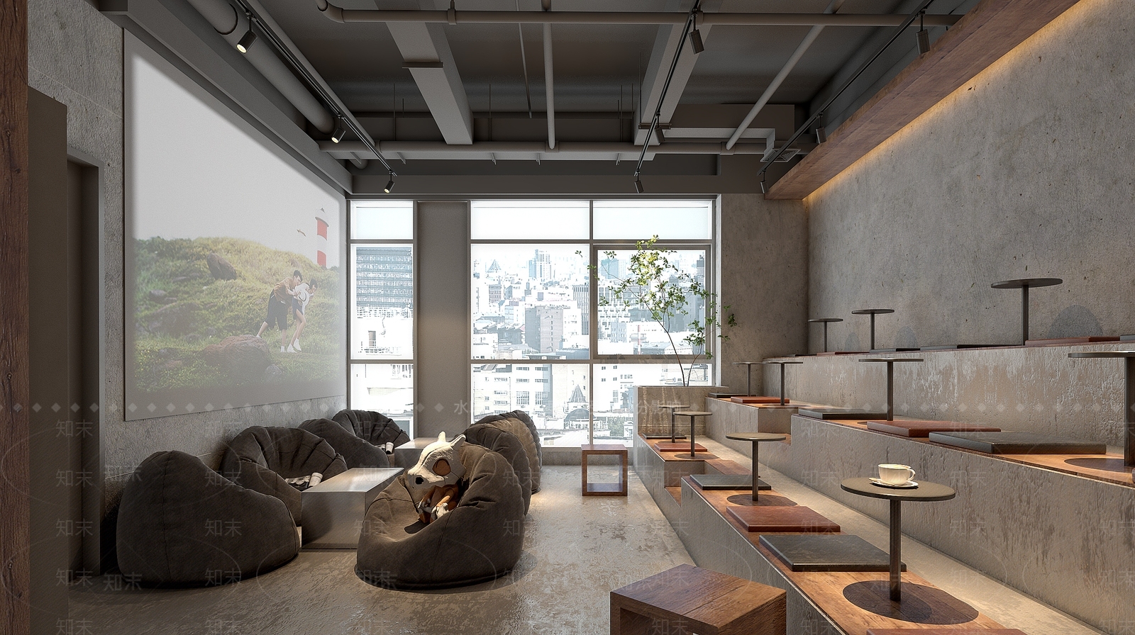 工业风露营风咖啡厅3D模型下载【ID:1147494592】