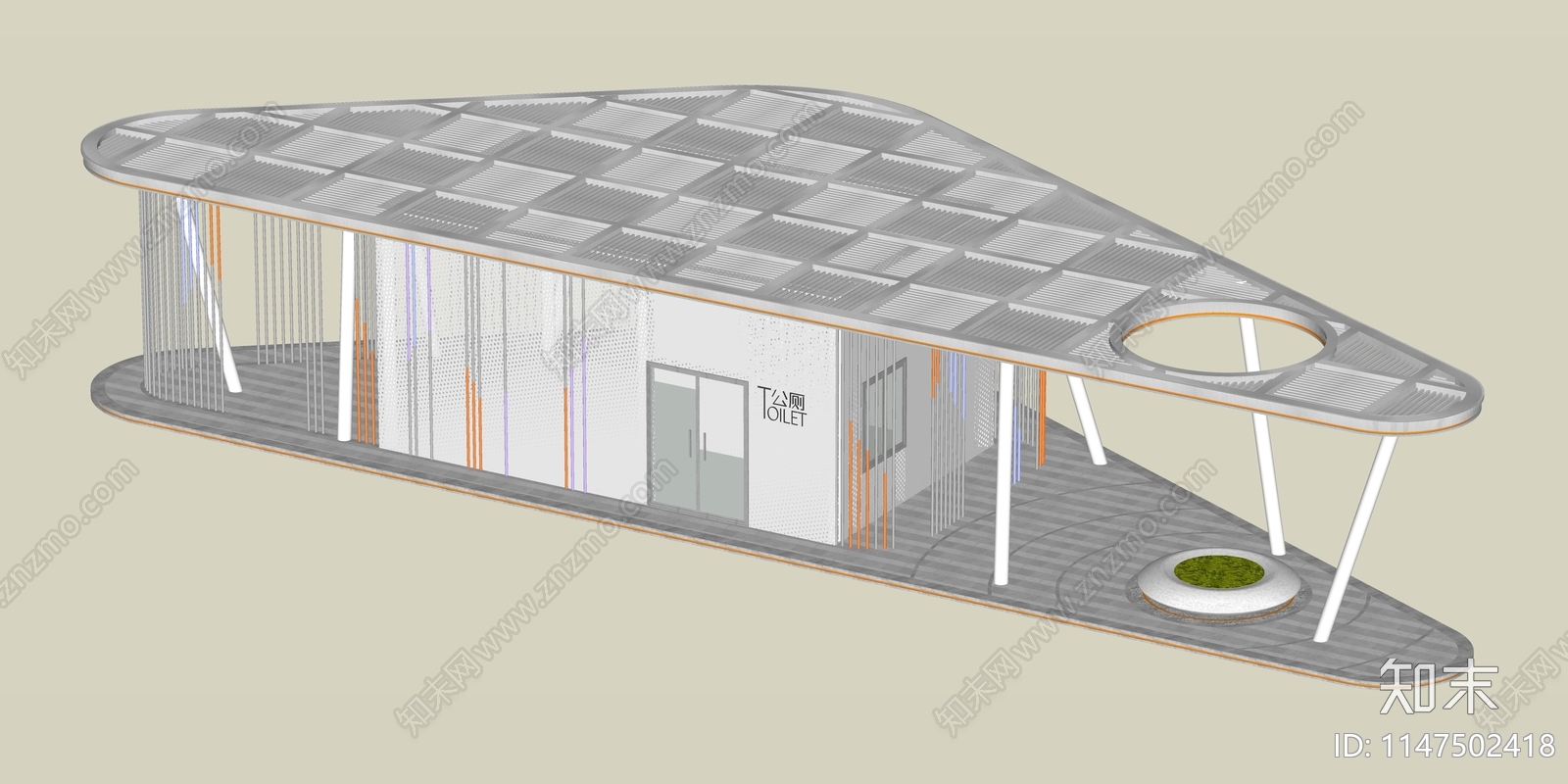 现代公共驿站卫生间SU模型下载【ID:1147502418】