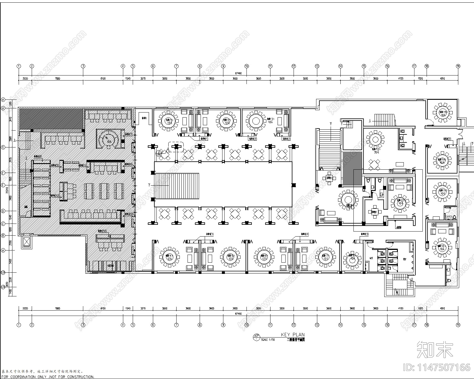 现代餐厅室内cad施工图下载【ID:1147507166】