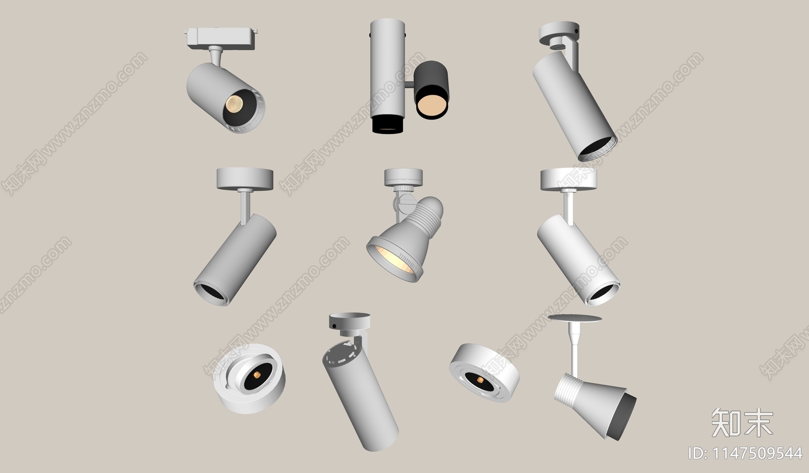 现代筒灯射灯SU模型下载【ID:1147509544】