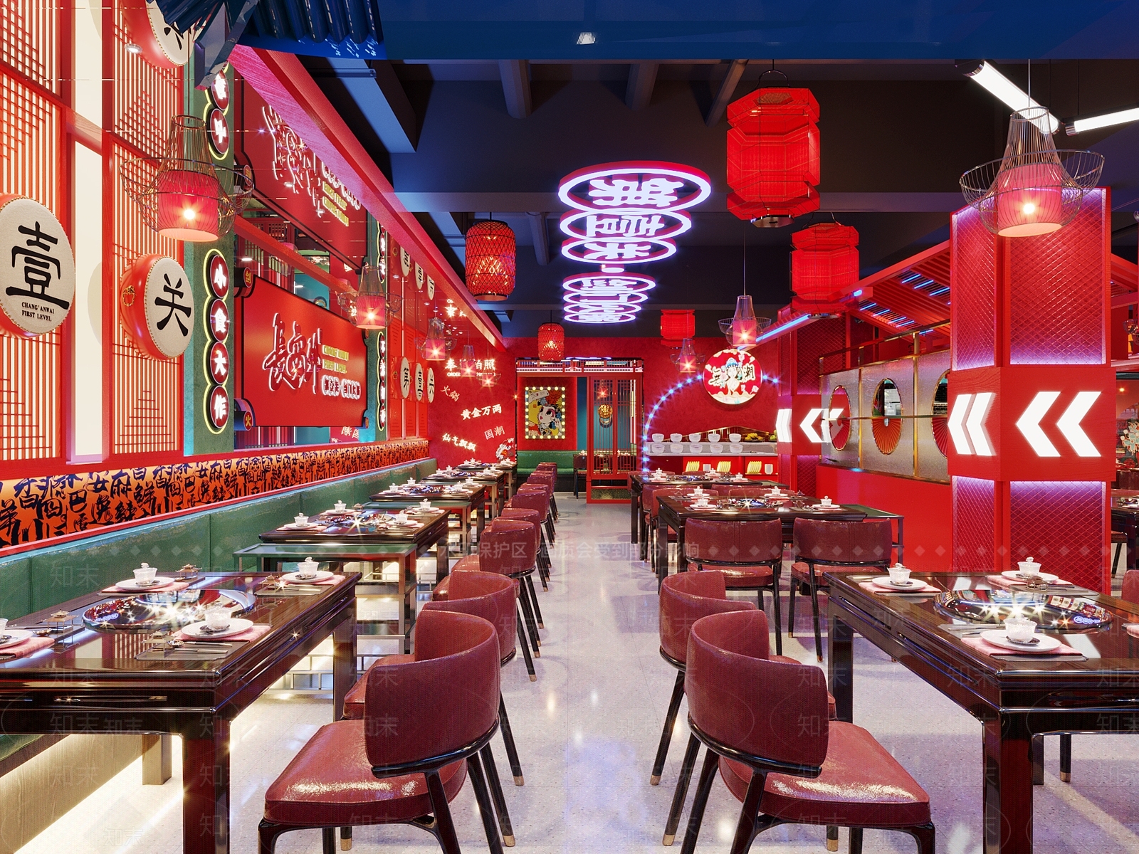 国潮火锅店3D模型下载【ID:1147566993】