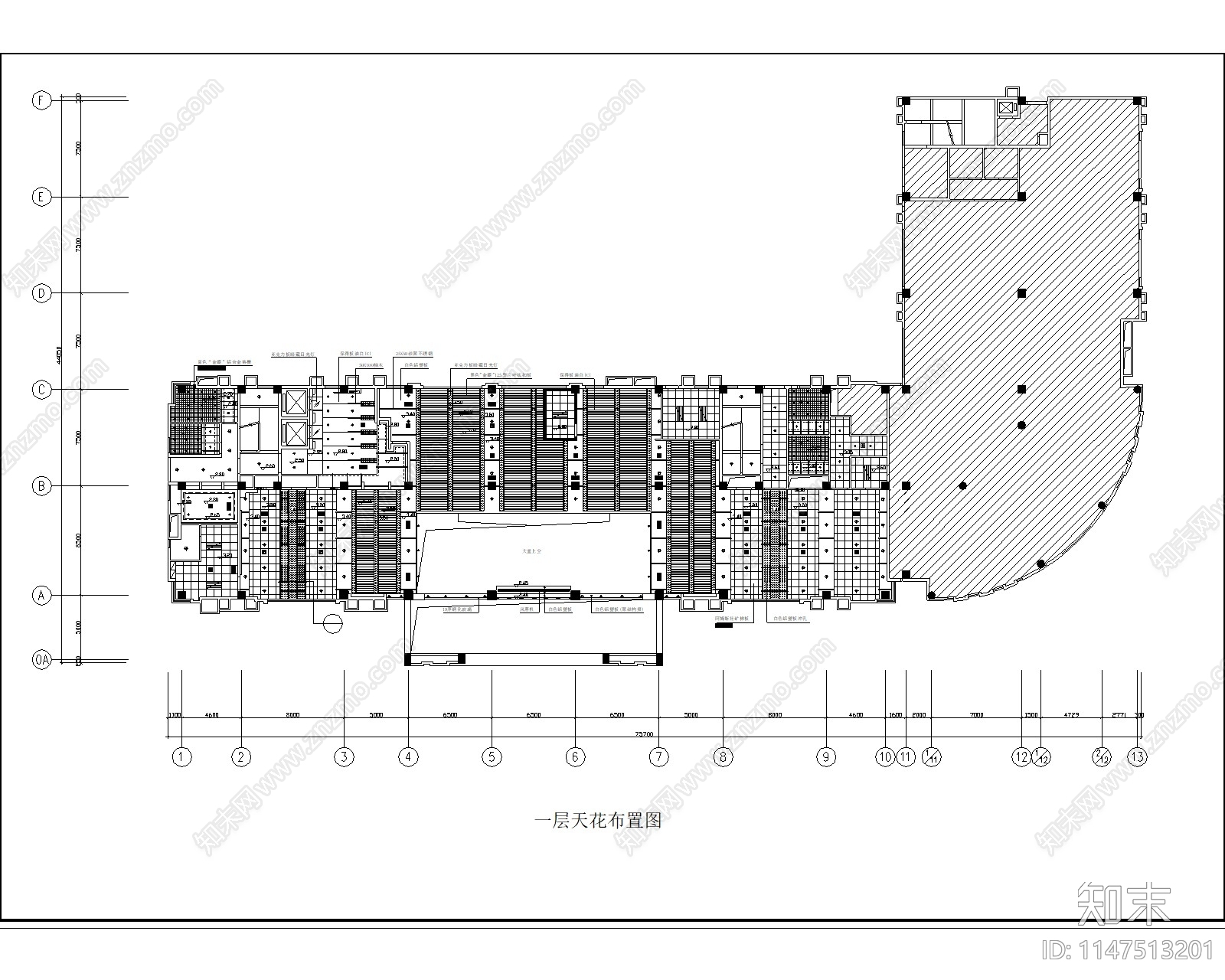 现代办公司税务大厅室内cad施工图下载【ID:1147513201】