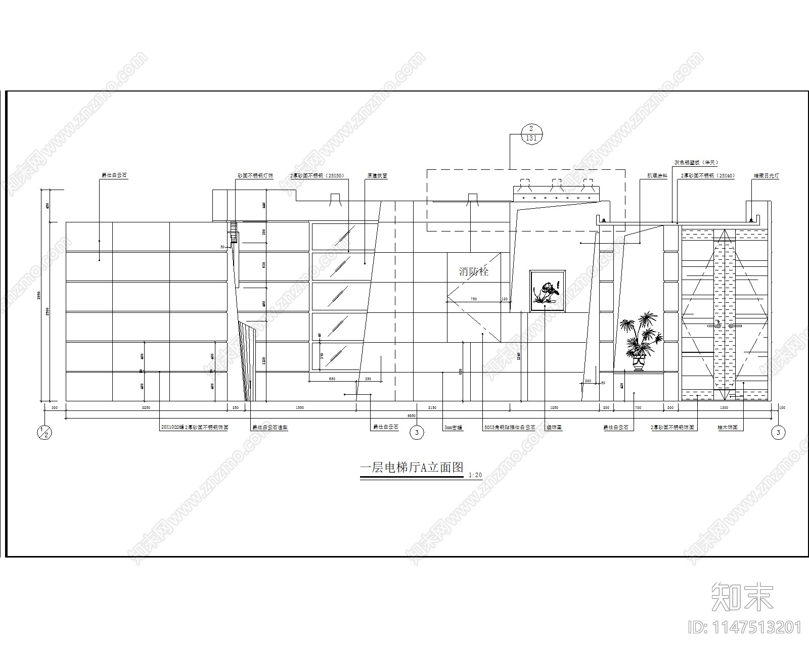 现代办公司税务大厅室内cad施工图下载【ID:1147513201】